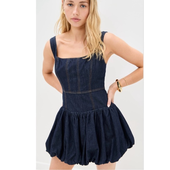 Reformation Dresses & Skirts - NWT Reformation Delia Denim Mini Dress size 6 reg $289